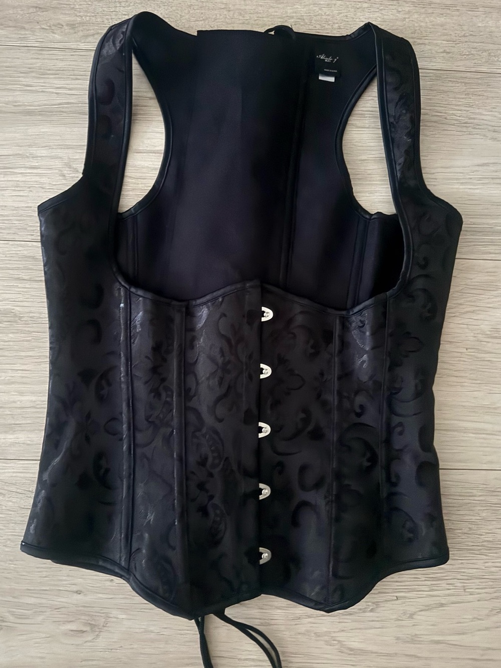 Alivila.Y Fashion Black Brocade Steel Boned Corset Vest Steampunk Gothic M